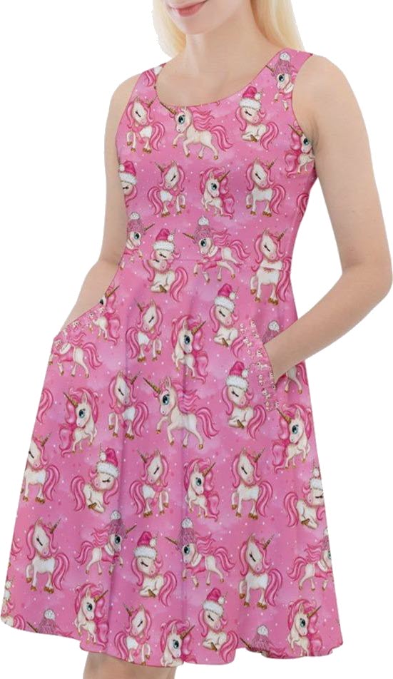 Christmas Unicorns Skater Dress [In Stock]