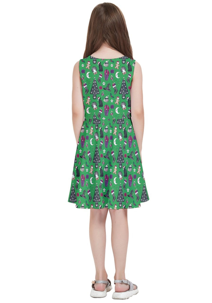 Creepy Christmas Kids' Skater Dress - Poison Arrow Retro