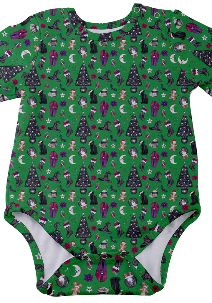 Creepy Christmas Baby Short Sleeve Bodysuit - Poison Arrow Retro