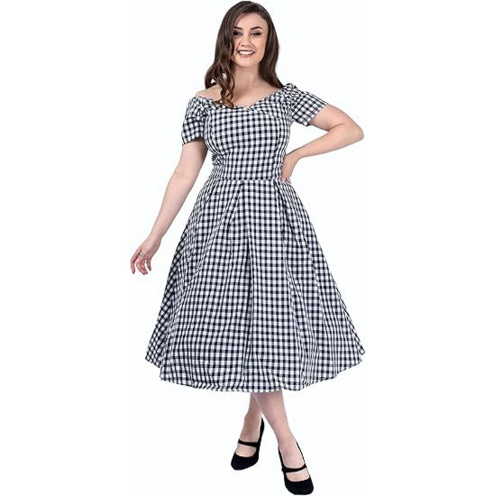 Black & White Plaid 50's Dress - Poison Arrow Retro