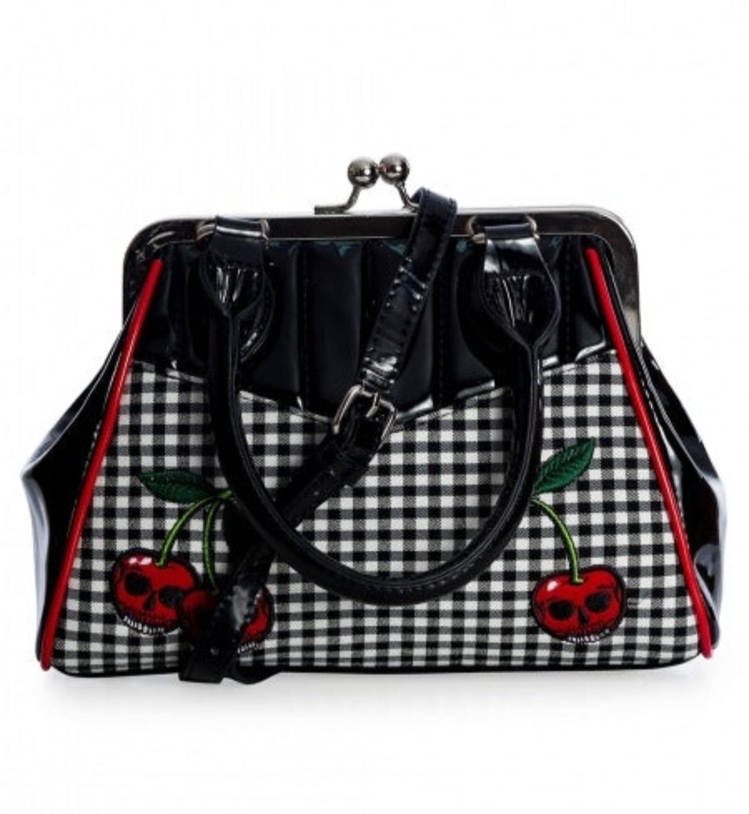 ROCKABILLY CHERRY SKULLS HANDBAG