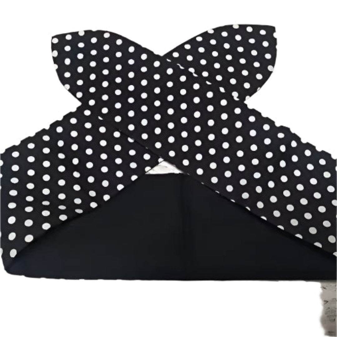 Black and White Polka Dots Rockabilly Hair Tie