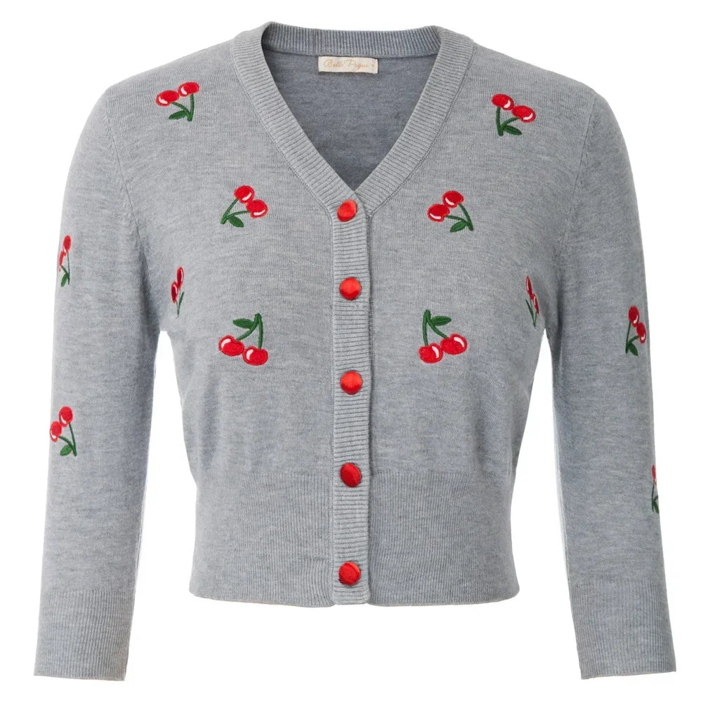 Cropped Cherry Cardigan