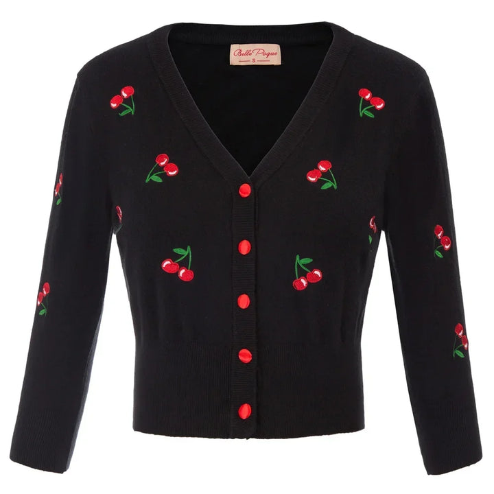 Cropped Cherry Cardigan