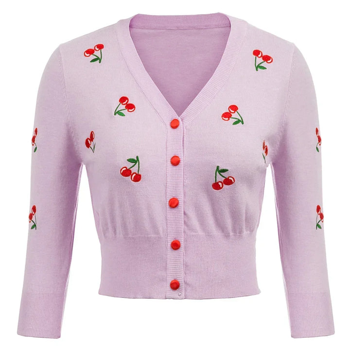 Cropped Cherry Cardigan