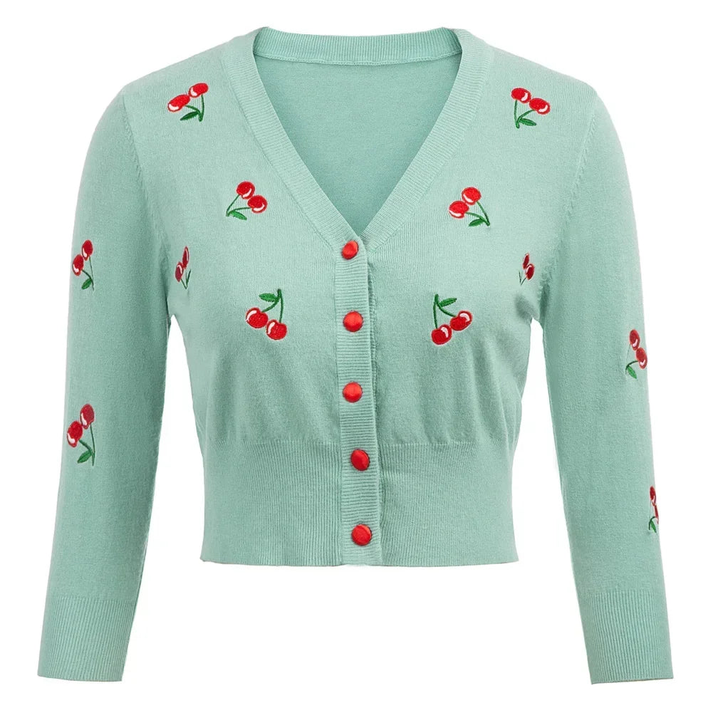 Cropped Cherry Cardigan