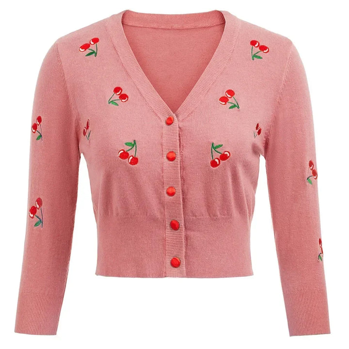 Cropped Cherry Cardigan