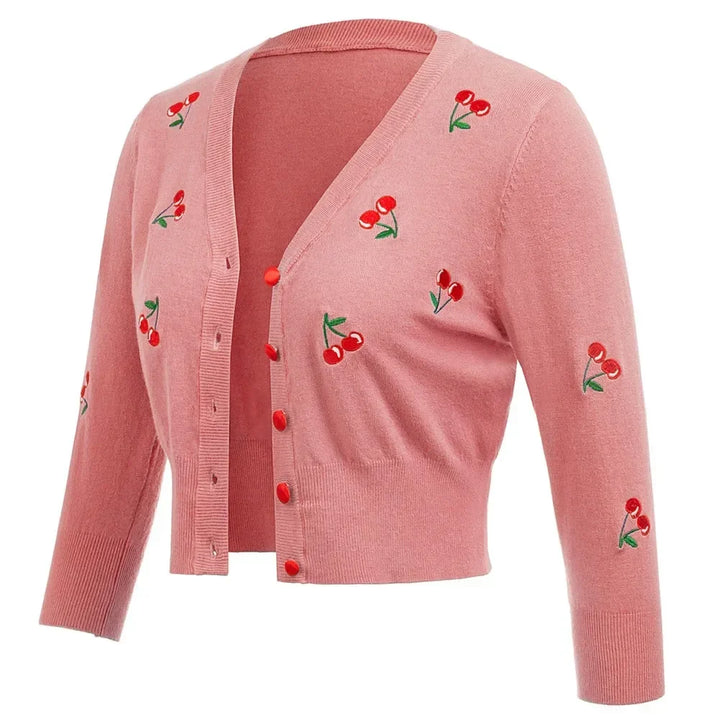 Cropped Cherry Cardigan