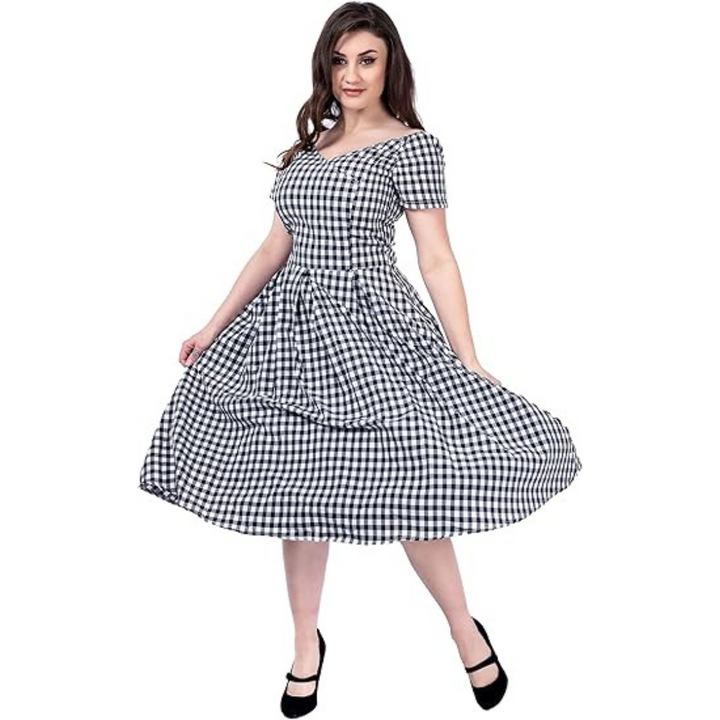 Black & White Plaid 50's Dress - Poison Arrow Retro