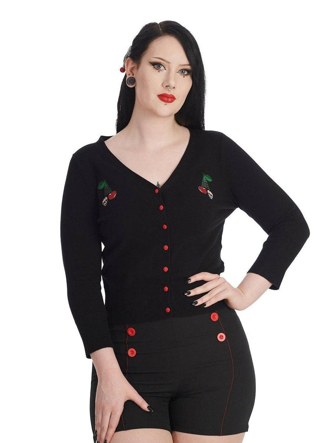 Cherry Skull Cardigan - Poison Arrow Retro