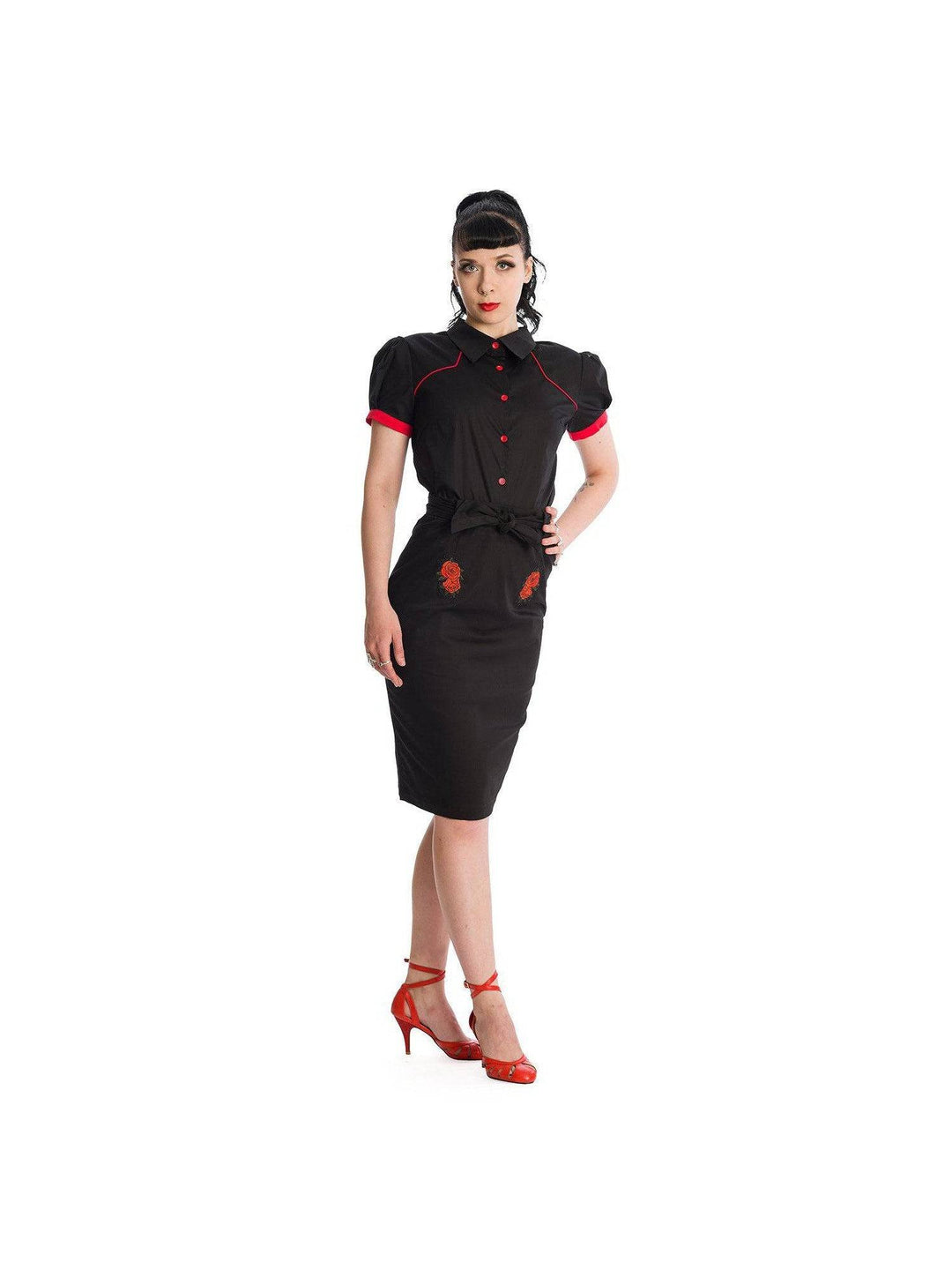 Blooming Rose Rockabilly Pencil Skirt - Poison Arrow Retro