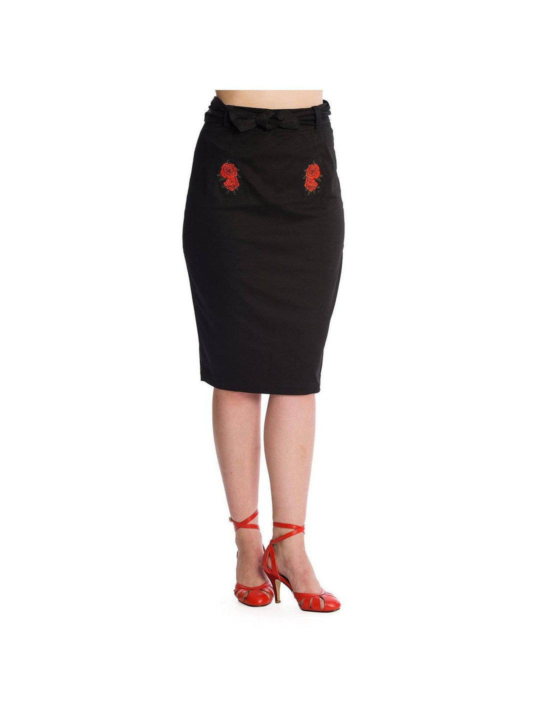 Blooming Rose Rockabilly Pencil Skirt - Poison Arrow Retro