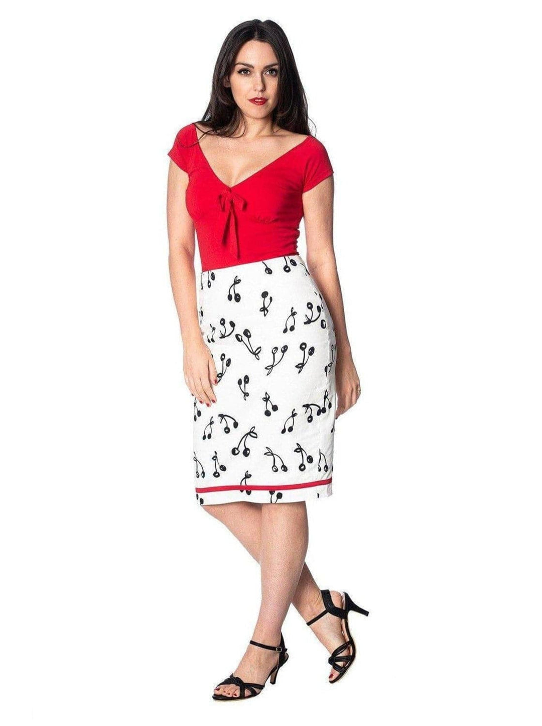 CHERRY POP PENCIL SKIRT - Poison Arrow Retro