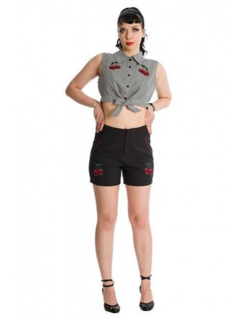 Cherry Up Tie Crop Top - Poison Arrow Retro