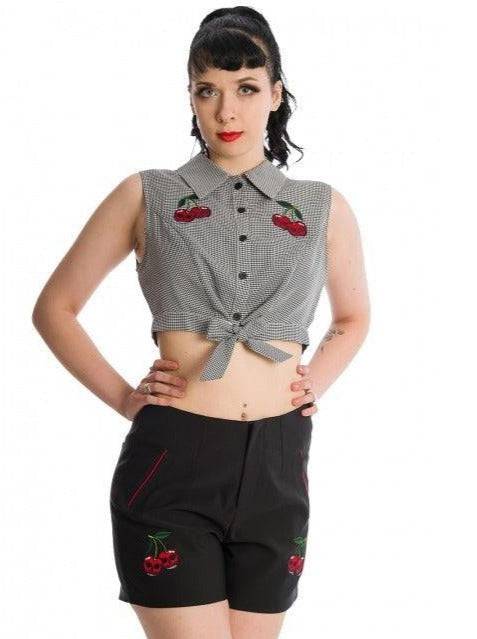 Cherry Up Tie Crop Top - Poison Arrow Retro