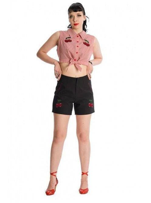 Cherry Up Tie Crop Top - Poison Arrow Retro