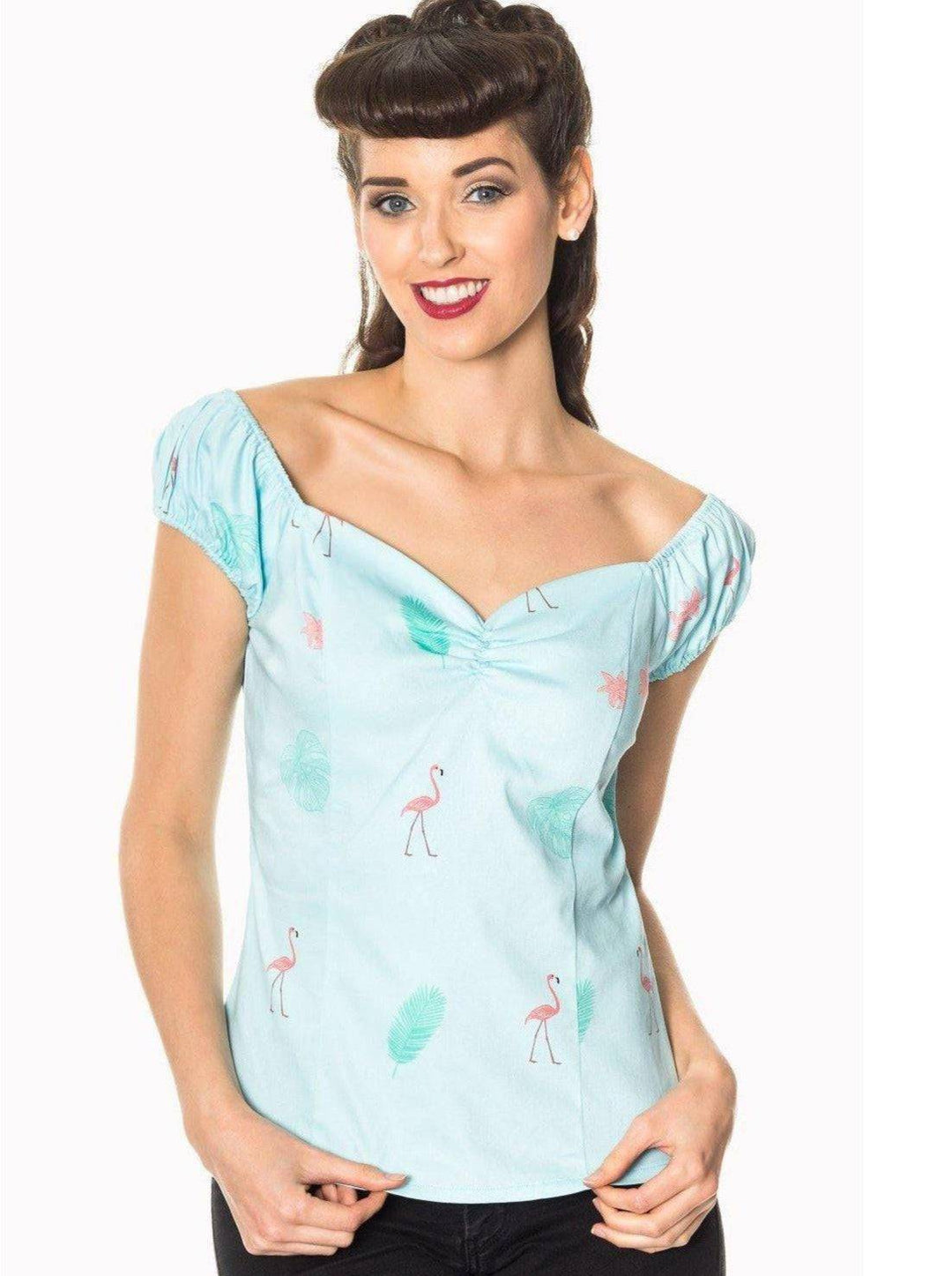 Time Lapse Flamingo Top - Poison Arrow Retro