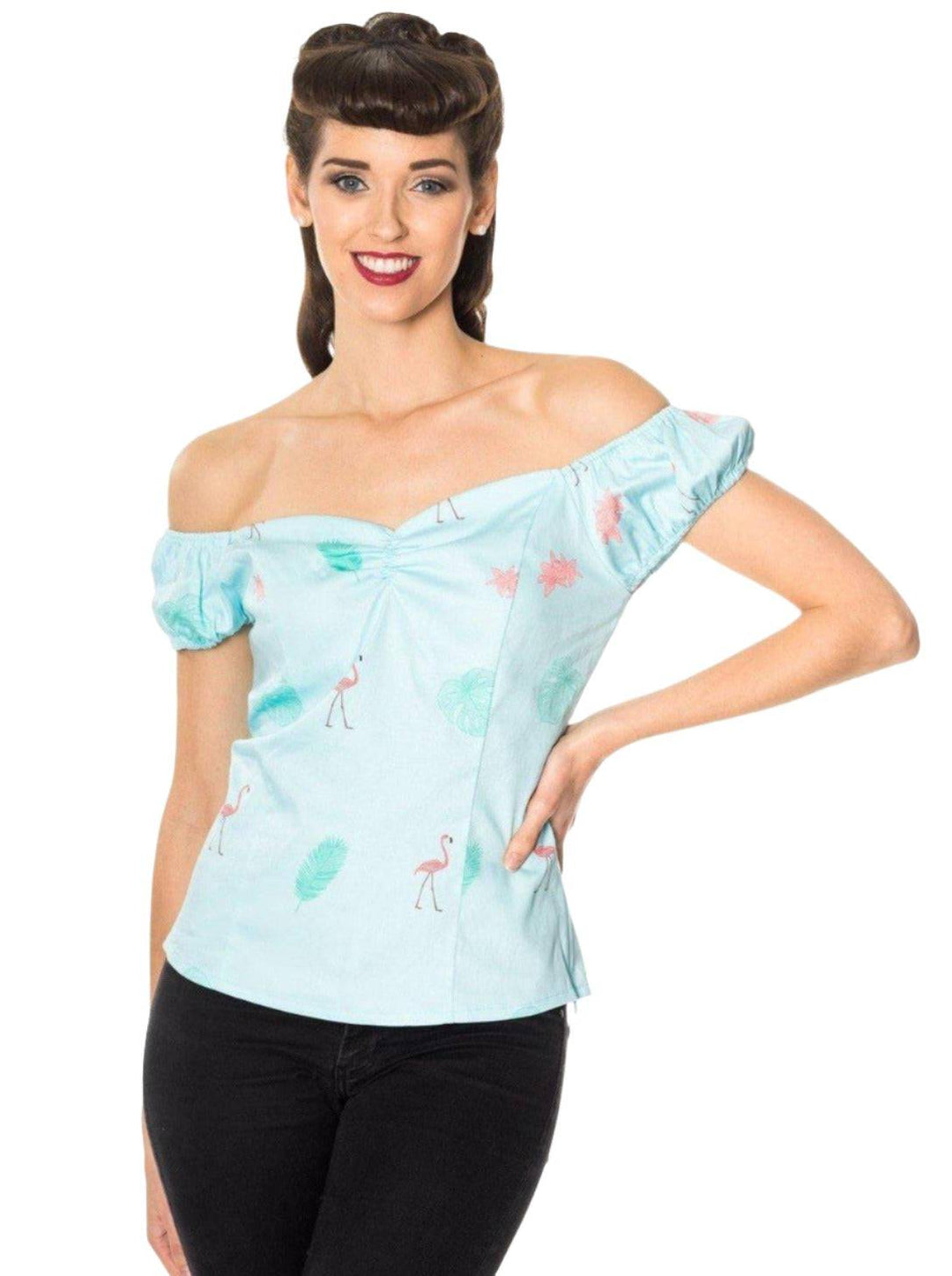 Time Lapse Flamingo Top - Poison Arrow Retro