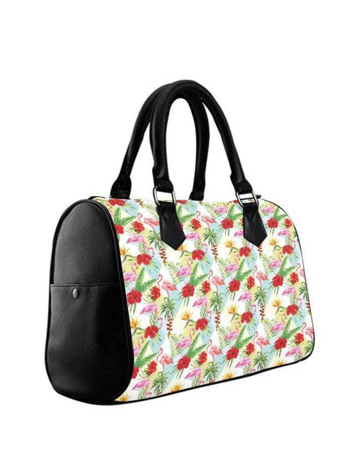 Flamingos Barrel Type Handbag - Poison Arrow Retro