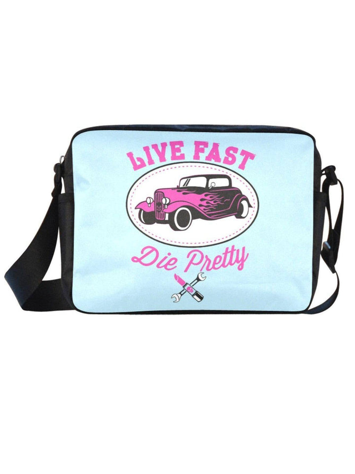 Live Fast Die Pretty Crossbody Satchel Bag - Poison Arrow Retro