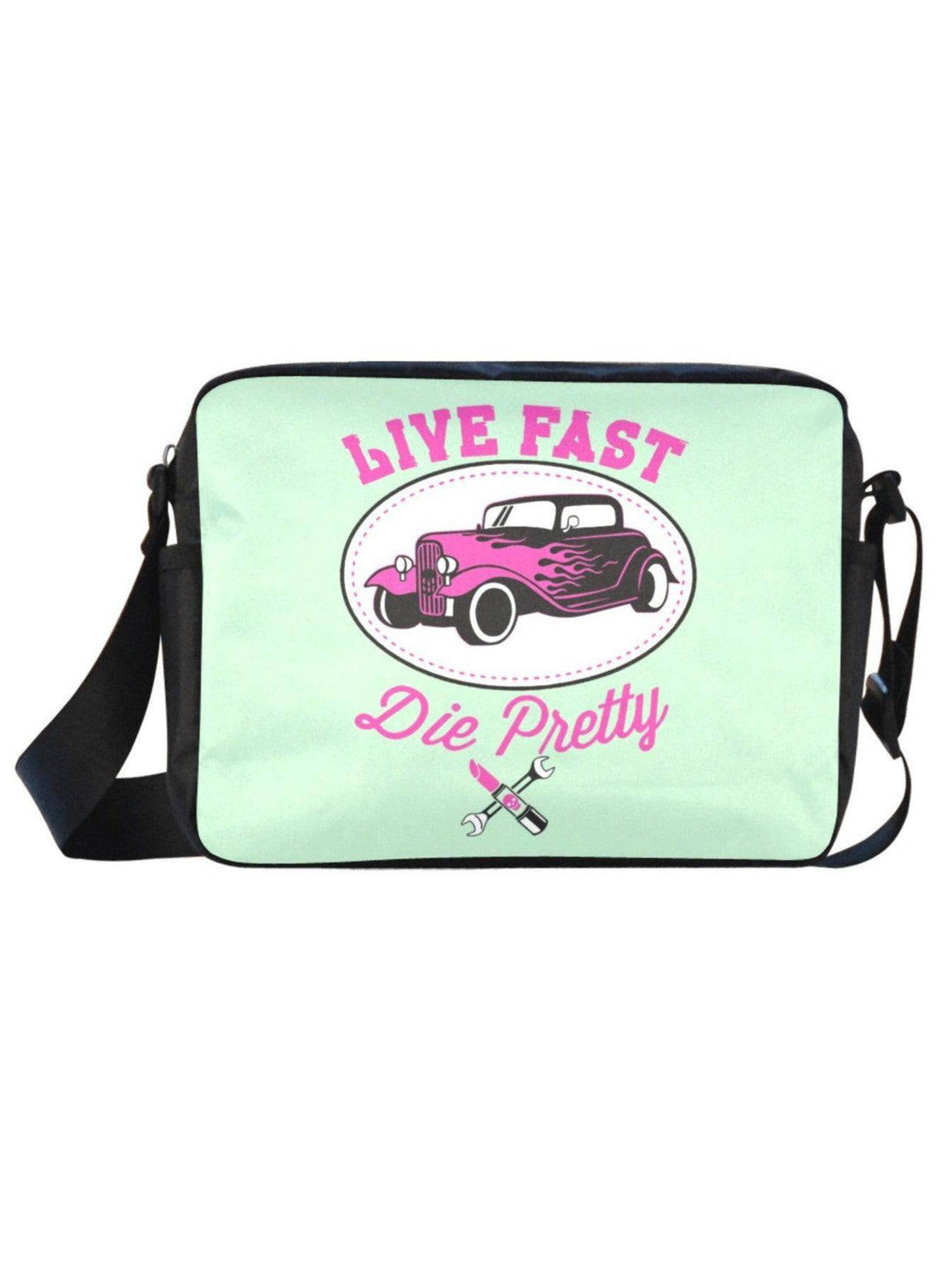 Live Fast Die Pretty Crossbody Satchel Bag