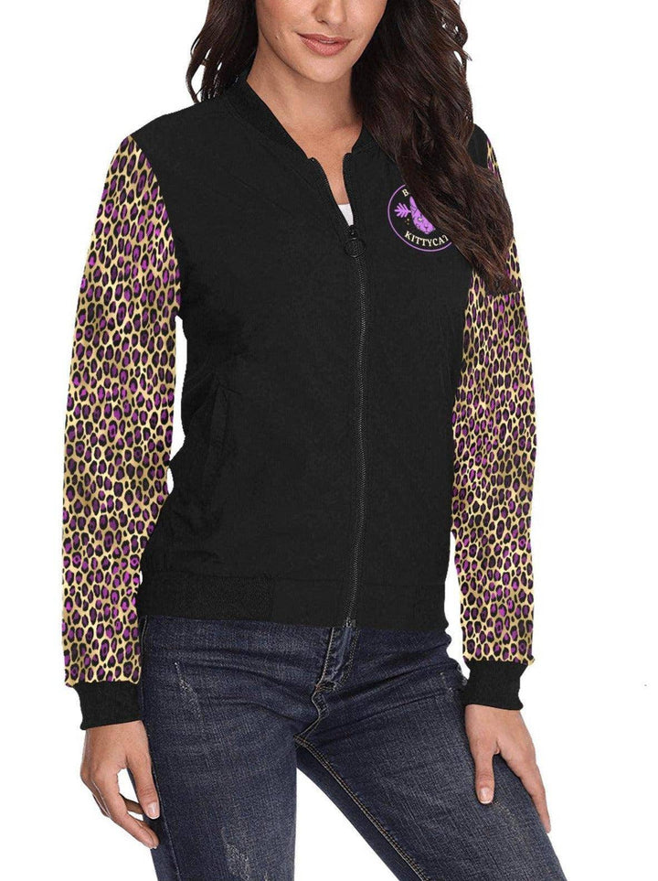 Bad Bad Kitty Cat Womens Bomber Jacket