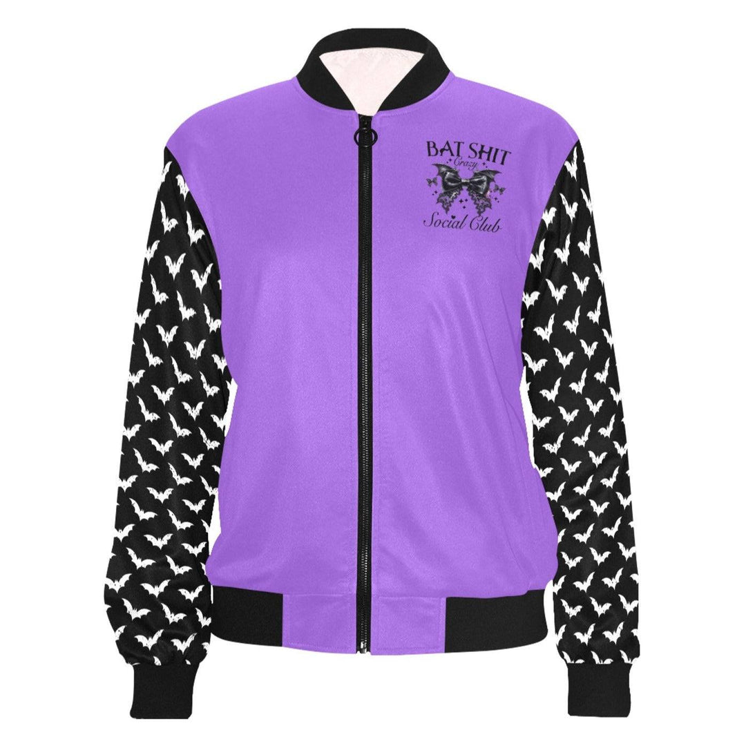 Bat Shit Crazy Social Club Womens Bomber Jacket - Poison Arrow Retro