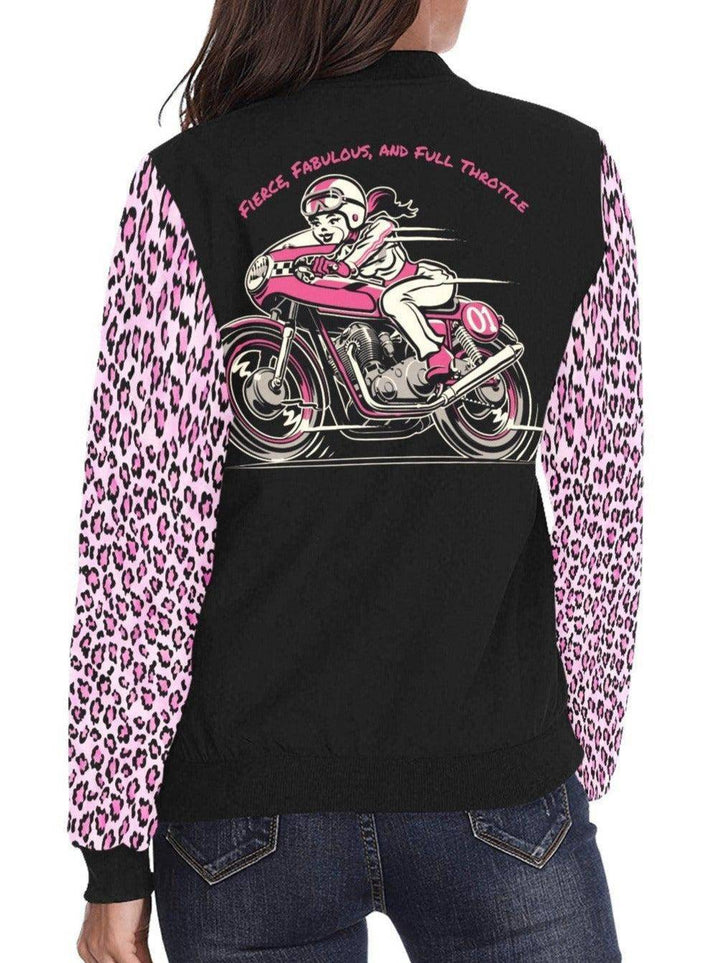 Fierce, Fabulous & Full Throttle Womens Bomber Jacket - Poison Arrow Retro