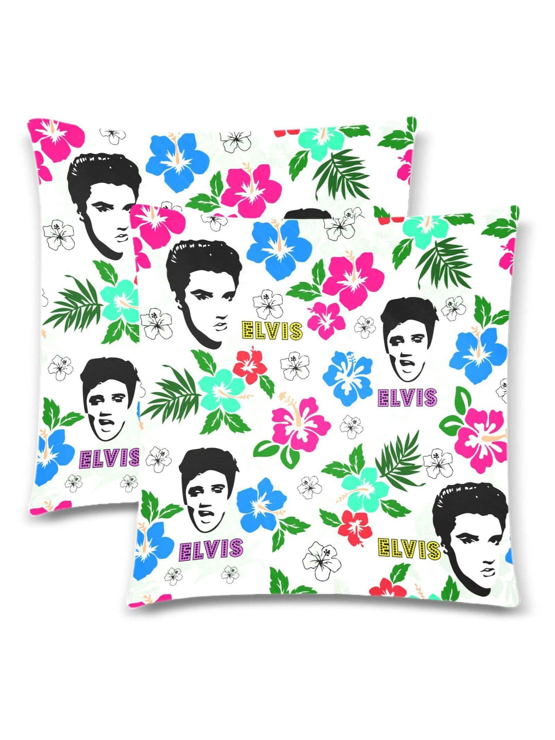 Hawaii Elvis Throw Pillow Cover 18"x 18" (Twin Sides) (Set of 2) - Poison Arrow Retro