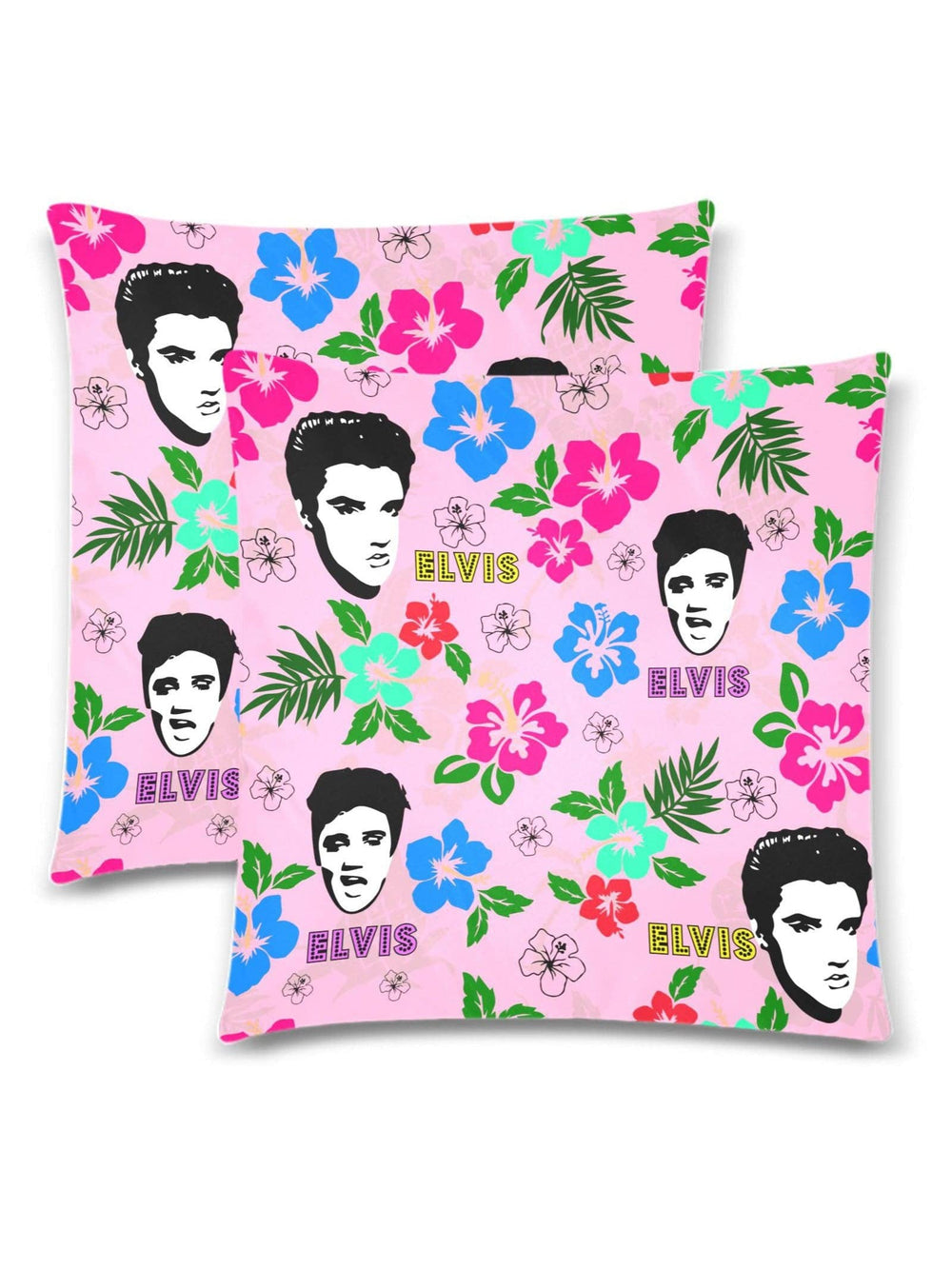 Hawaii Elvis Throw Pillow Cover 18"x 18" (Twin Sides) (Set of 2) - Poison Arrow Retro