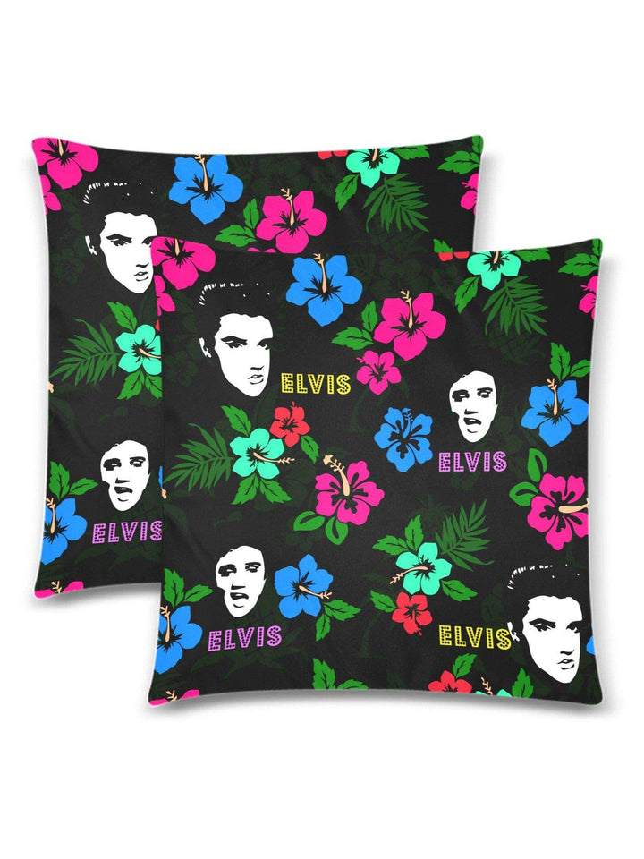 Hawaii Elvis Throw Pillow Cover 18"x 18" (Twin Sides) (Set of 2) - Poison Arrow Retro