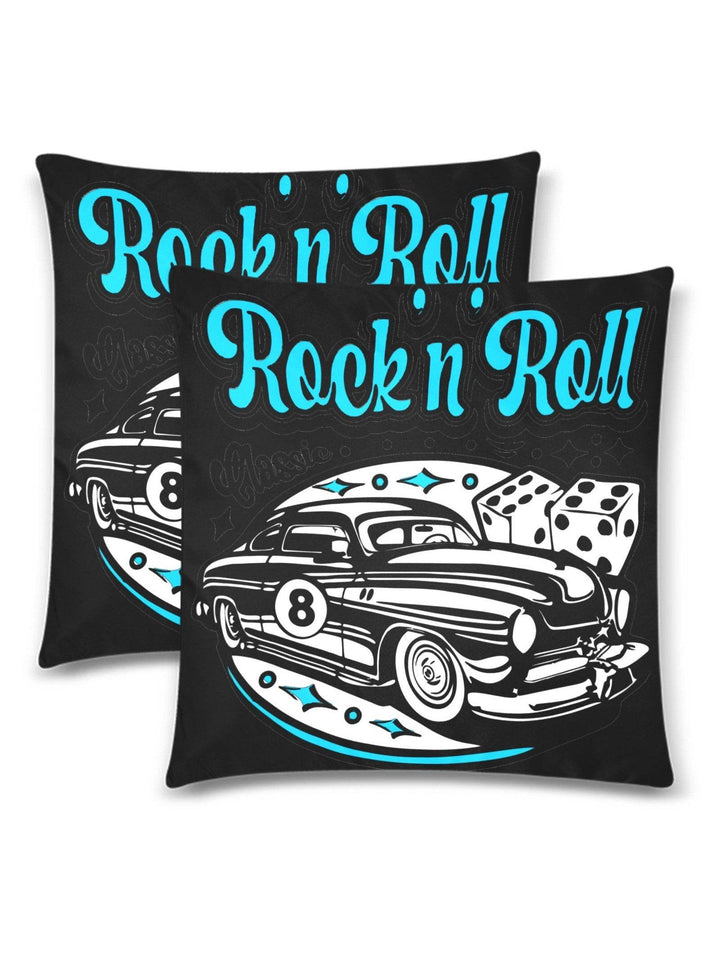 Rock n Roll Throw Pillow Cover 18"x 18" (Twin Sides) (Set of 2) - Poison Arrow Retro