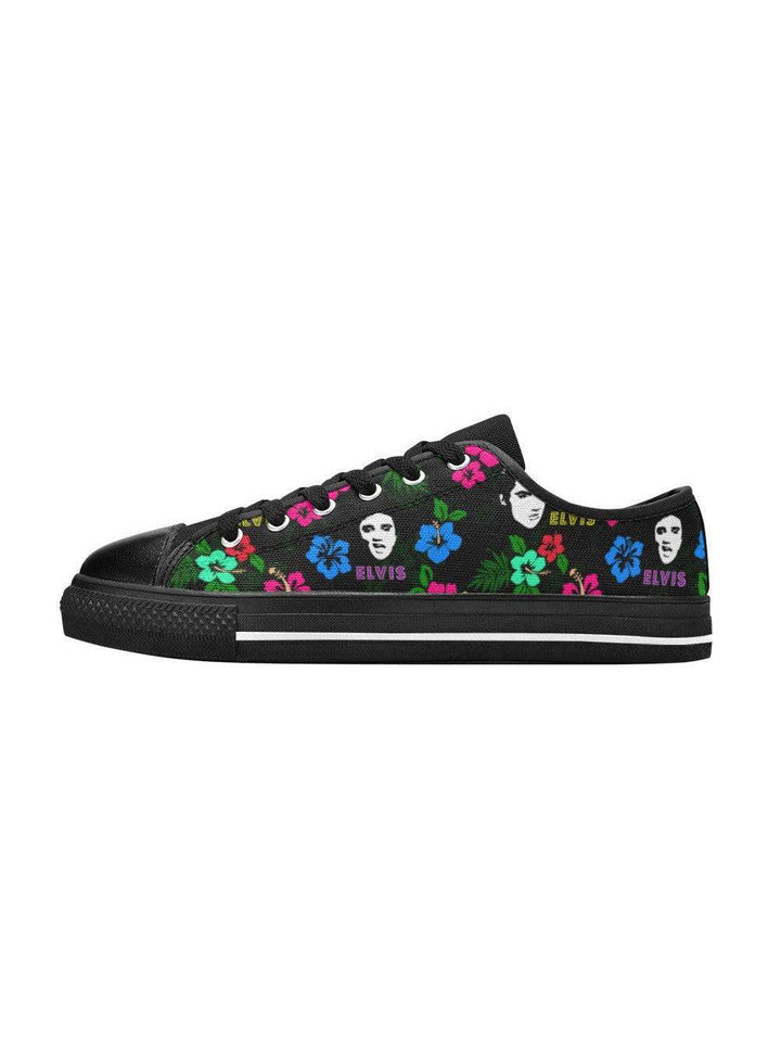 Hawaii Elvis Retro Style Womens Sneakers (Black Sole) - Poison Arrow Retro