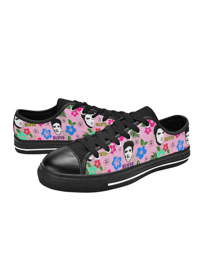 Hawaii Elvis Retro Style Womens Sneakers (Black Sole) - Poison Arrow Retro