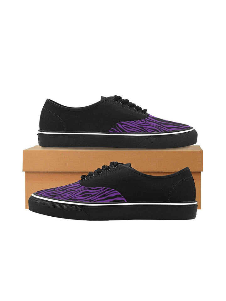 Zebra Purple Men's Creeper Sneakers - Poison Arrow Retro