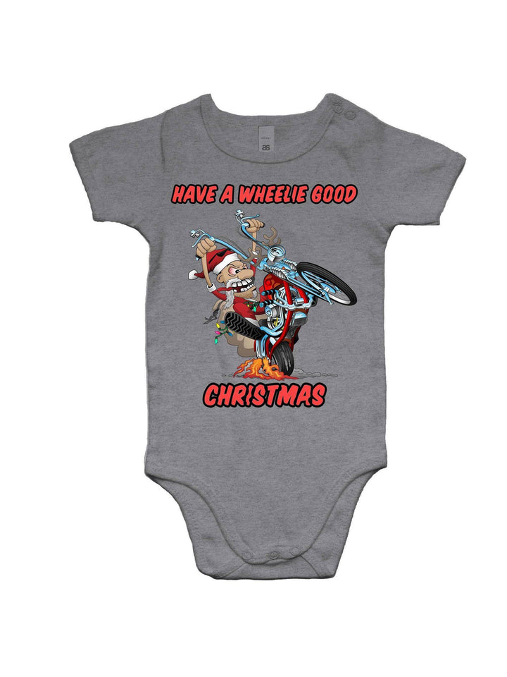 HAVE A WHEELIE GOOD CHRISTMAS - Baby Onesie Romper - Poison Arrow Retro