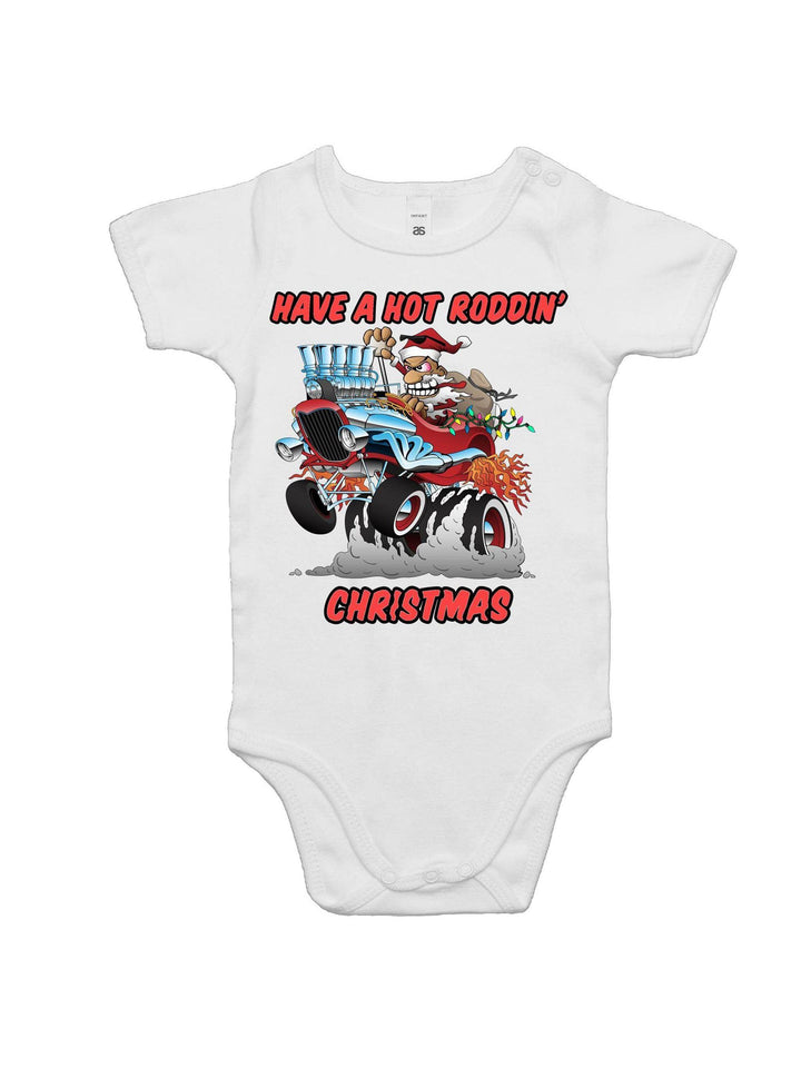 HOT RODDIN' CHRISTMAS - Baby Onesie Romper - Poison Arrow Retro