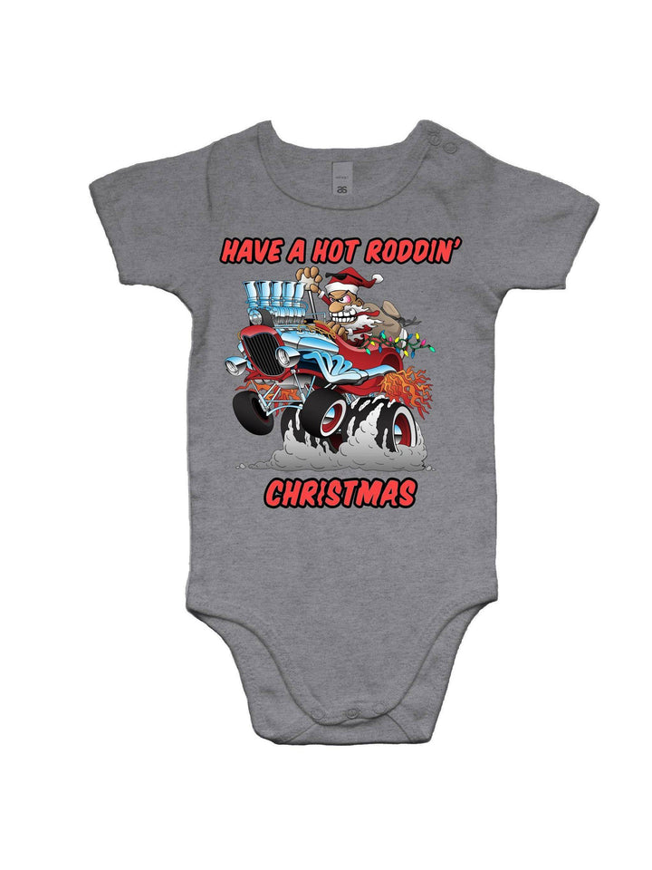 HOT RODDIN' CHRISTMAS - Baby Onesie Romper - Poison Arrow Retro