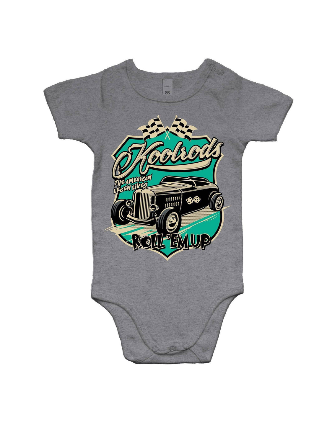 KOOLRODS TURQUOISE - Baby Onesie Romper - Poison Arrow Retro