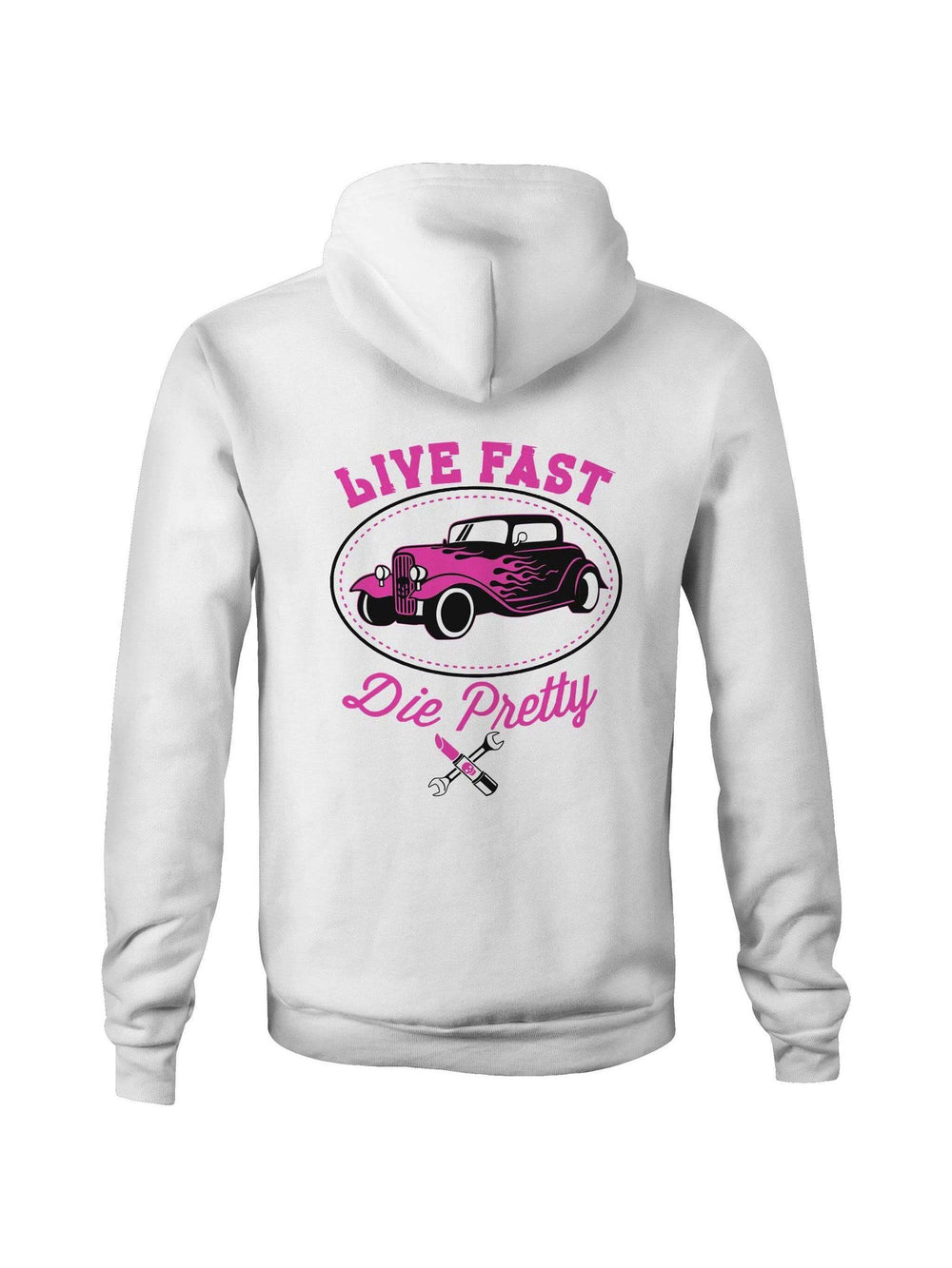 Live Fast Die Pretty - Fleecy Womens Hoodie - Poison Arrow Retro