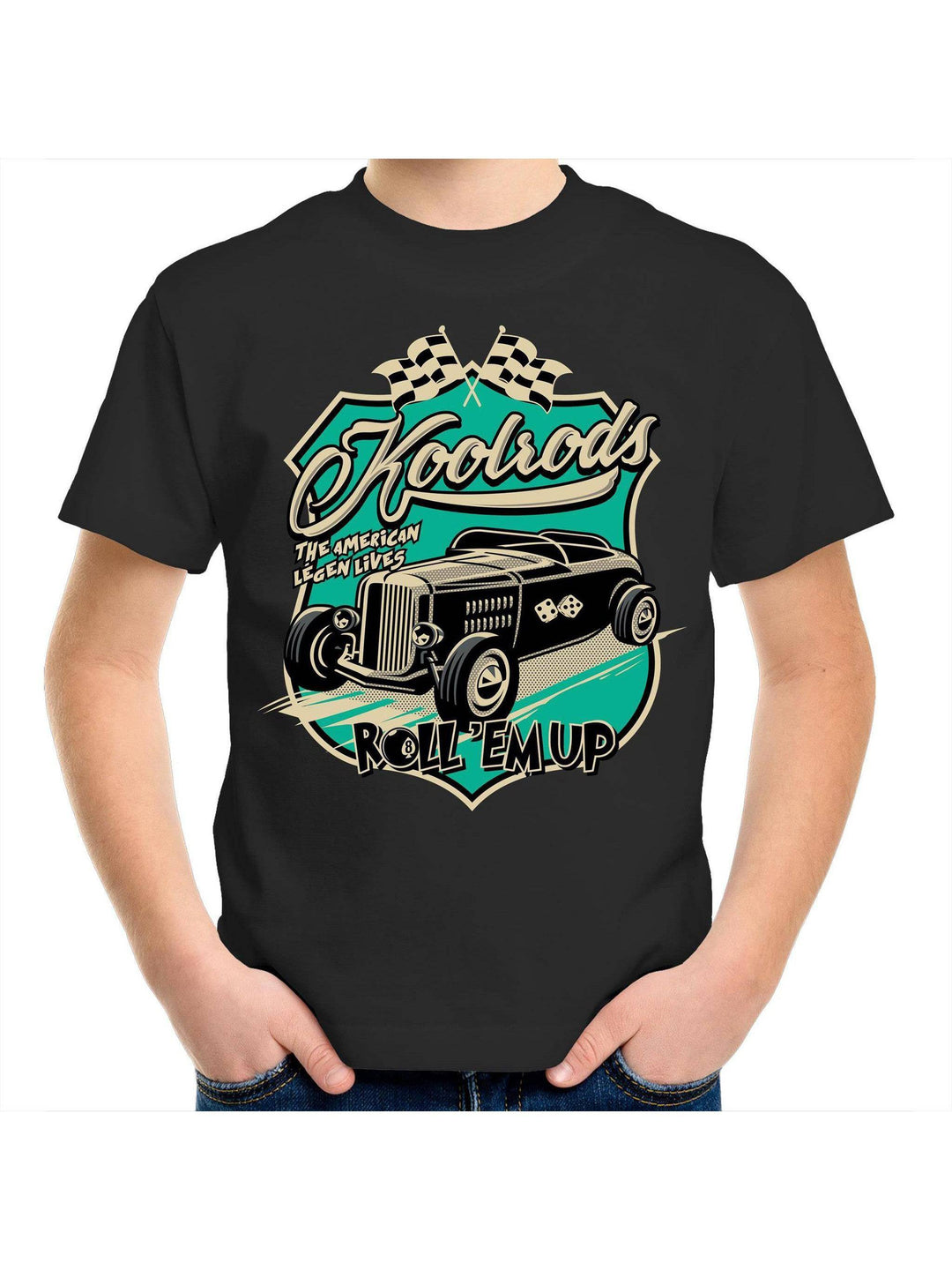 KOOLRODS TURQUOISE Kids Youth Crew T-Shirt