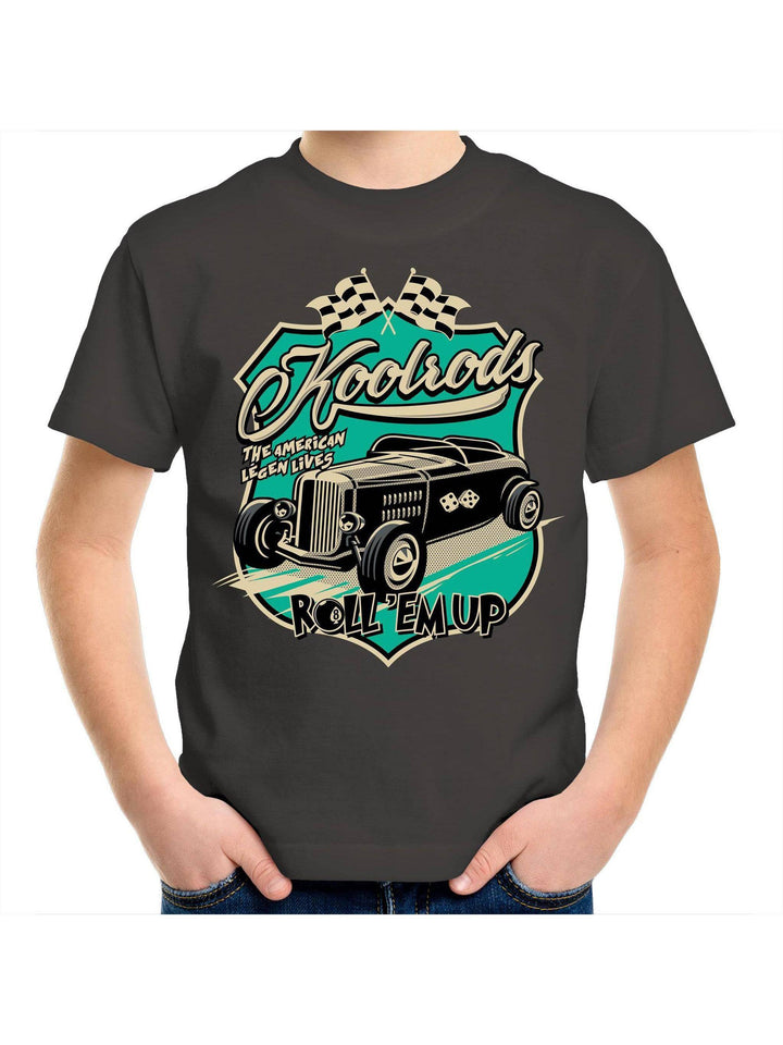 KOOLRODS TURQUOISE Kids Youth Crew T-Shirt - Poison Arrow Retro