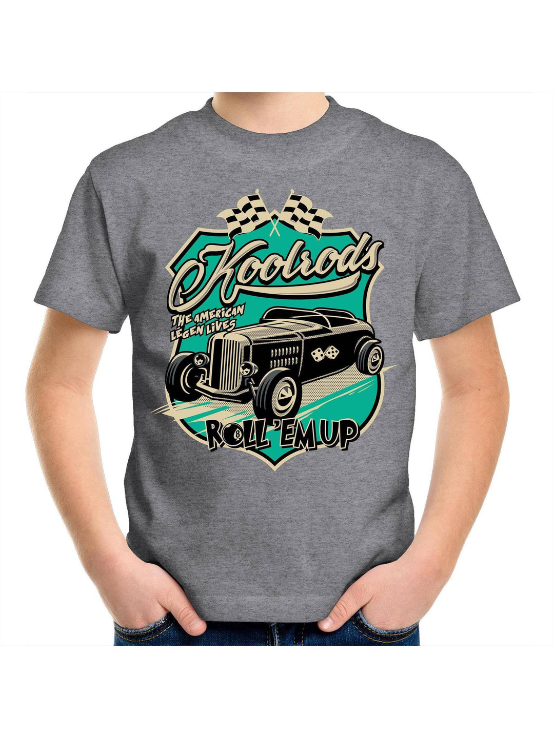 KOOLRODS TURQUOISE Kids Youth Crew T-Shirt