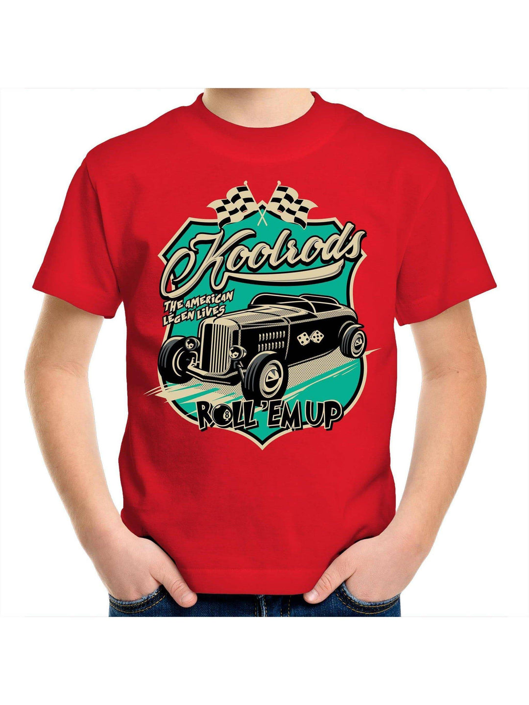 KOOLRODS TURQUOISE Kids Youth Crew T-Shirt - Poison Arrow Retro