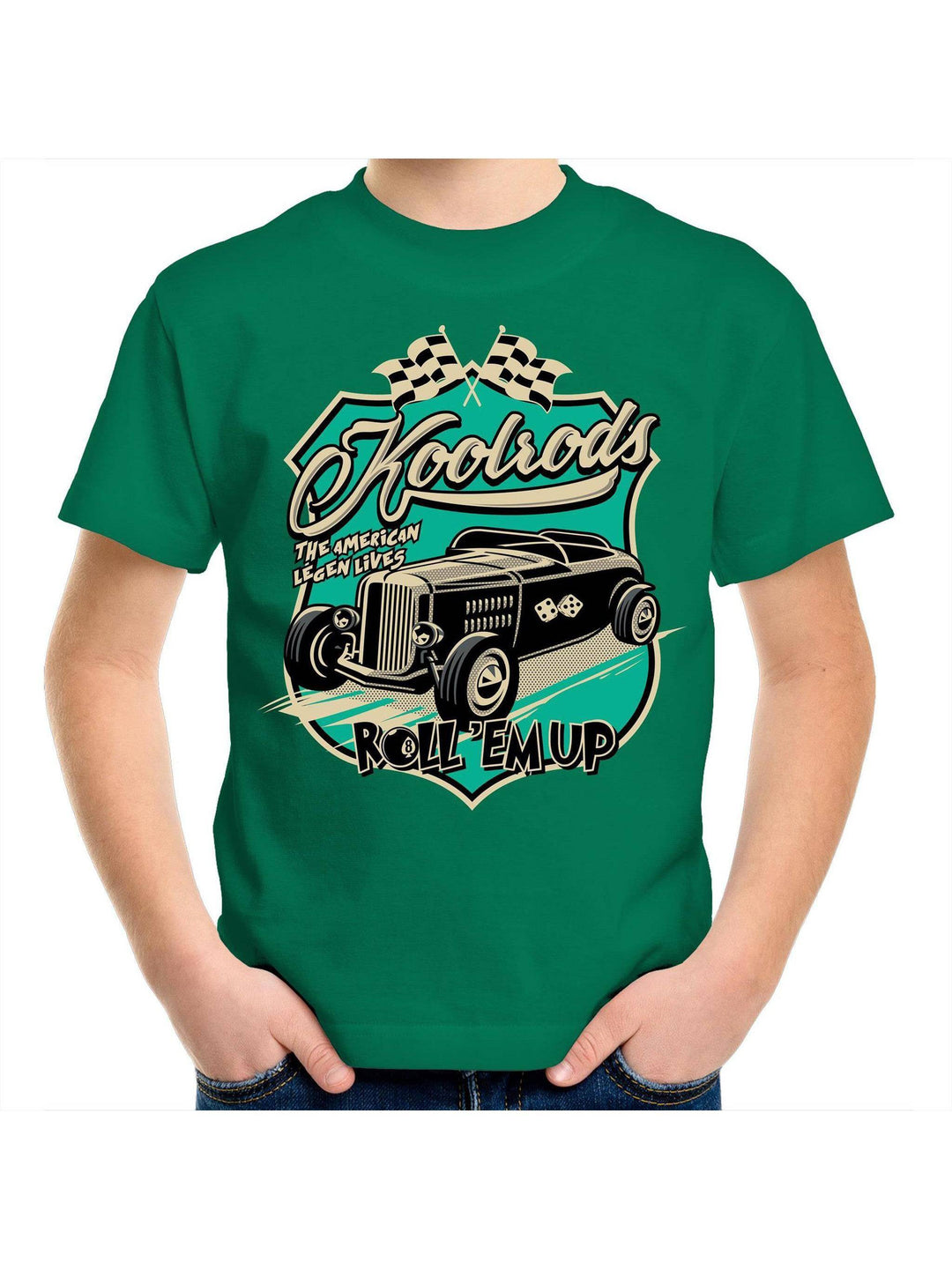 KOOLRODS TURQUOISE Kids Youth Crew T-Shirt - Poison Arrow Retro