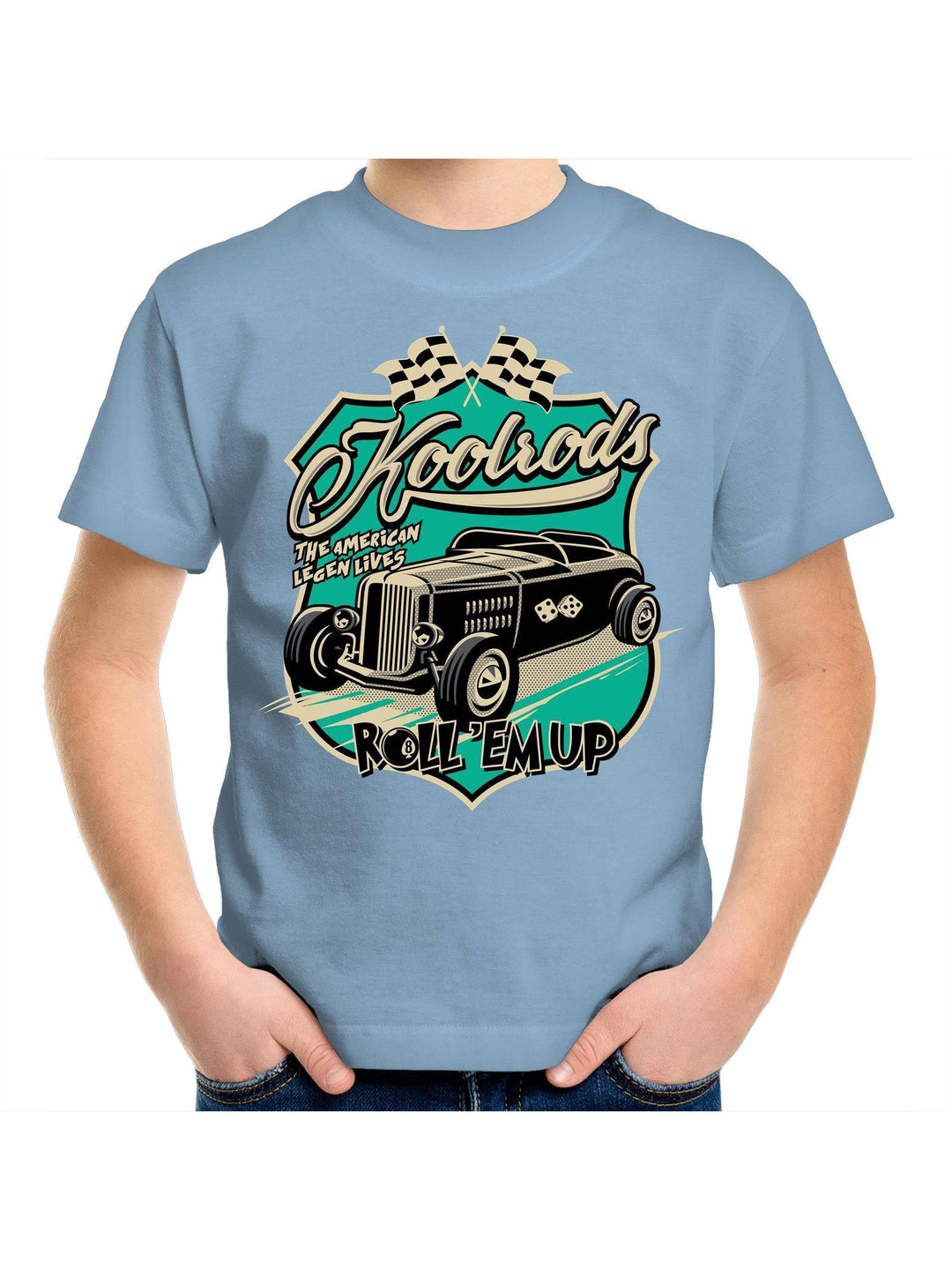 KOOLRODS TURQUOISE Kids Youth Crew T-Shirt - Poison Arrow Retro