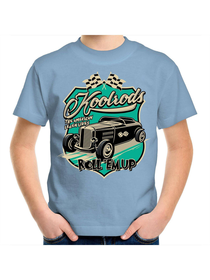 KOOLRODS TURQUOISE Kids Youth Crew T-Shirt