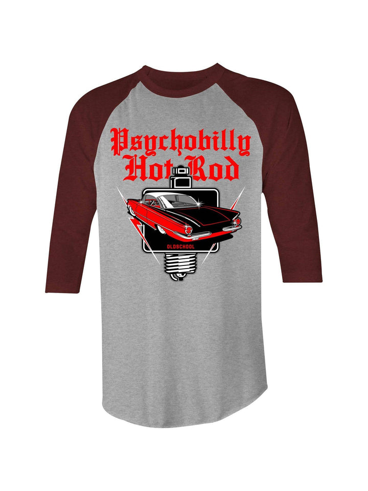 Psychobilly Hotrod Raglan - 3/4 Sleeve T-Shirt - Poison Arrow Retro