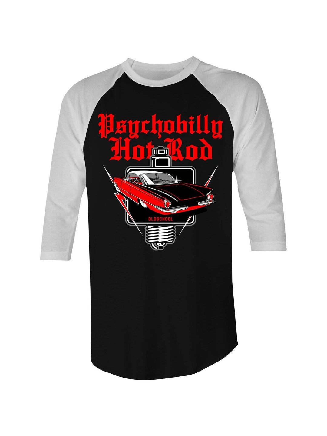 Psychobilly Hotrod Raglan - 3/4 Sleeve T-Shirt