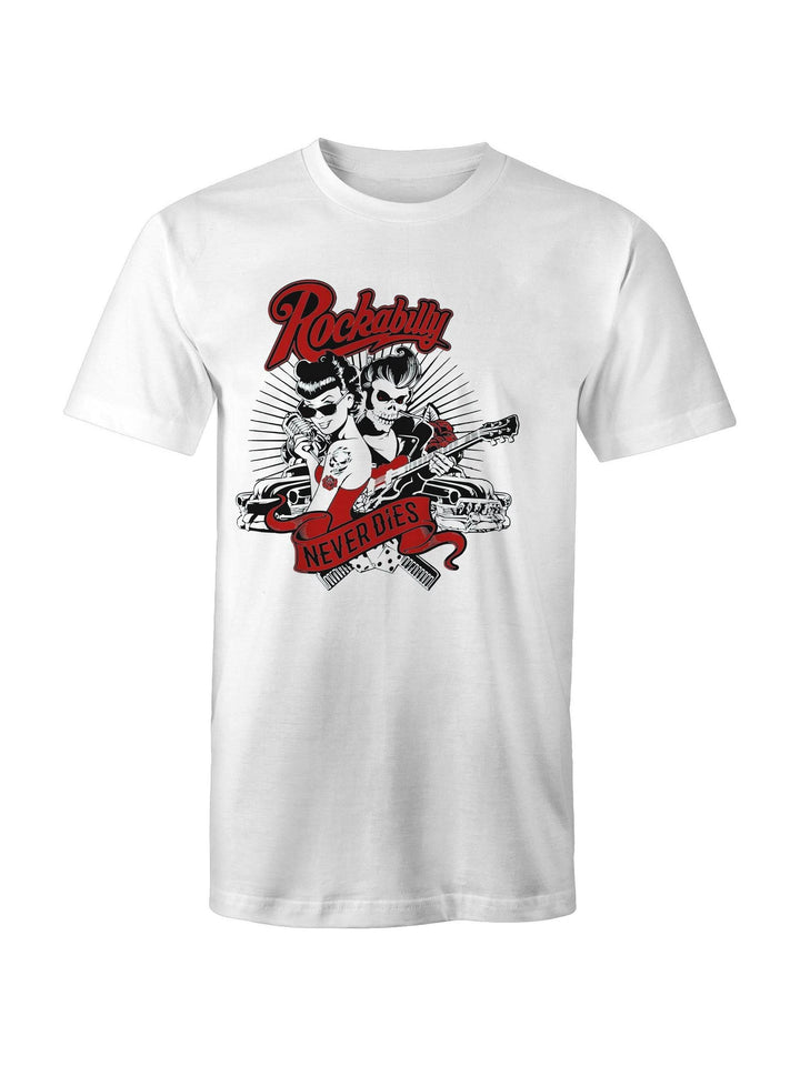 Rockabilly Never Dies - Mens T-Shirt - Poison Arrow Retro